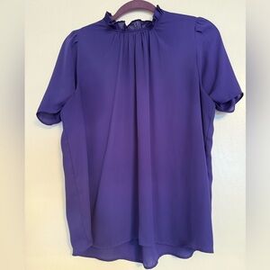Purple Ann Taylor short-sleeved blouse, Large